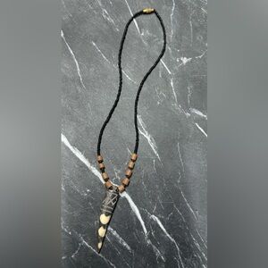 🟢African Batik Carved Bone Necklace